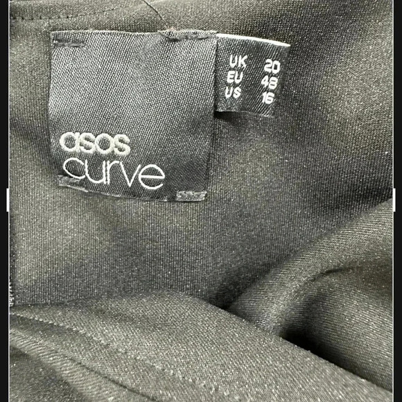 Asos curve black sleeveless belted dress size 16 - Picture 5 of 6